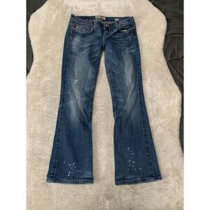 Mek Denim Womens Grand Island Low Rise Blue Denim Bootcut Jeans Size 30x31 Pants